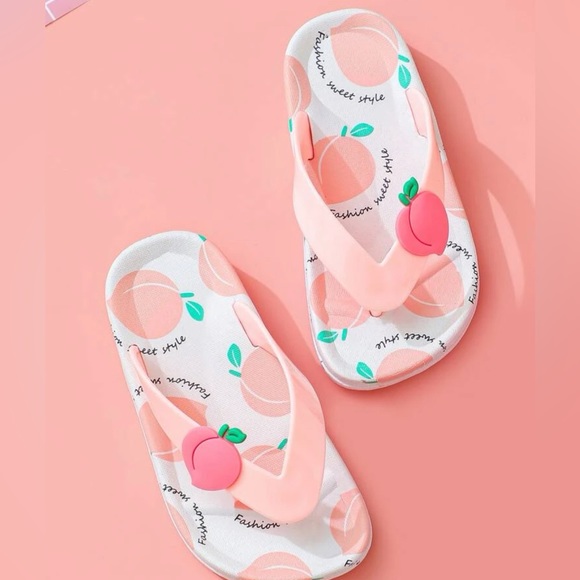 Kids Peach Flip Flop Sandals - Picture 2 of 3
